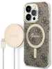 Telefoniümbrise ja laadija komplekt Guess GUBPP14XH4EACSW 4G Print MagSafe, Apple iPhone 14 Pro Max, pruun
