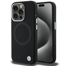 Telefoniümbris BMW Signature Liquid Silicone MagSafe BMHMP15LSILBK2, Apple iPhone 15 Pro, must