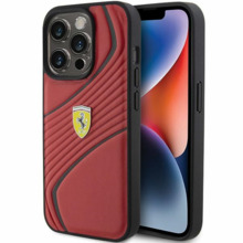 Telefoniümbris Ferrari Twist Metal Logo FEHCP15LPTWR, Apple iPhone 15 Pro, punane