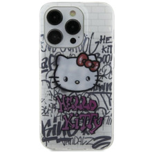 Telefoniümbris Hello Kitty IML Kitty On Bricks Graffiti HKHCP15SHDGPHT, Apple iPhone 13/14/15, valge