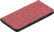 Telefoniümbris Tellur Ostrich Genuine Leather Book Case, Apple iPhone 7, punane
