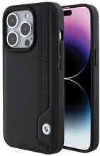 Telefoniümbris BMW BMHCP15X22RBDK Leather Blue Dots, Apple iPhone 15 Pro Max, must
