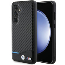 BMW Leather Carbon ümbris BMHCS24S22NBCK, Samsung Galaxy S24, must