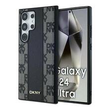 Telefoniümbris DKNY Hardcase Leather Checkered Mono Pattern MagSafe DKHMS24LPCPVSLK, Samsung Galaxy S24 Ultra, must