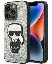 Telefoniümbris Karl Lagerfeld KLHCP14LGFKPG Hardcase Glitter Flakes Ikonik, Apple iPhone 14 Pro, hõbedane