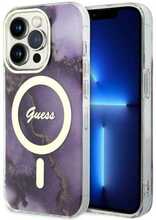 Telefoniümbris Guess Golden Marble MagSafe GUHMP14LHTMRSU, Apple iPhone 14 Pro, lilla