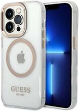 Telefoniümbris Guess Metal Outline MagSafe GUHMP14LHTRMD, Apple iPhone 14 Pro, kuldne