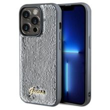 Telefoniümbris Guess Sequin Script Metal GUHCP14XPSFDGSS, Apple iPhone 14 Pro Max, hõbedane