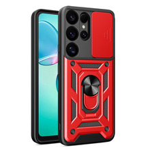 Telefoniümbris Hurtel Hybrid Armor Camshield, Samsung Galaxy S25 Ultra, punane