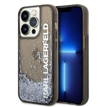 Karl Lagerfeld Liquid Glitter Elong KLHCP14LLCKVK ümbris, Apple iPhone 14 Pro, must