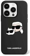 Telefoniümbris Karl Lagerfeld Silicone Karl & Choupette MagSafe KLHMP15XSKCHPPLK, iPhone 15 Pro Max, must