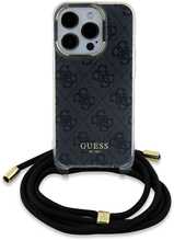 Telefoniümbris Guess Crossbody Cord 4G Print GUHCP15LHC4SEK, Apple iPhone 15 Pro, must