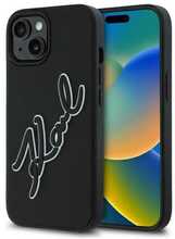 Telefoniümbris Karl Lagerfeld KLHCP15S3DRKSDLK, Apple iPhone 15, must 3D Rubber Signature