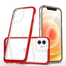 Telefoniümbris Hurtel Clear 3in1 gel, Apple iPhone 12, punane
