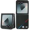 Telefoniümbris BMW M PU Carbon Tricolor Stripe, Samsung Galaxy Z Flip 6, must