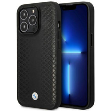 Telefoniümbris BMW Leather Diamond Pattern MagSafe BMHMP14L22RFGK, Apple iPhone 14 Pro, must
