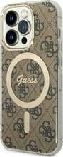 Telefoniümbris Guess 4G MagSafe GUHMP14LH4STW, Apple iPhone 14 Pro, pruun