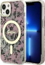 Telefoniümbris Guess Flower MagSafe GUHMP14MHCFWSP, Apple iPhone 14 Plus, roosa