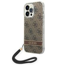 Telefoniümbris Guess GUOHCP14XH4STW 4G Print Strap, Apple iPhone 14 Pro Max, pruun
