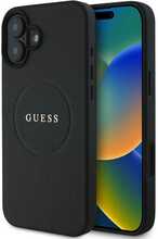 Telefoniümbris Guess PU Grained Classic Logo MagSafe, Apple iPhone 16 Plus, must