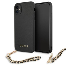 Telefoniümbris Guess Saffiano Chain GUHCN61SASGBK, Apple iPhone 11, must