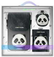 Nimmy 3in1 komplekt, telefoniümbris + kott + asjadeotsija, Big Eyed Pet 2.0 Panda, must