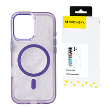 Wozinsky Glitter ümbris MagSafe'iga, Samsung Galaxy S25 Plus, lilla sädelev