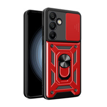 Telefoniümbris Hurtel Hybrid Armor Camshield, Samsung Galaxy S24 FE, punane