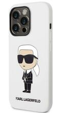 Telefoniümbris Karl Lagerfeld Liquid Silicone Ikonik KLHCP14XSNIKBCH, Apple iPhone 14 Pro Max, valge