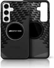 Telefoniümbris Mercedes AMG Transparent Rhombs MagSafe AMHMS25S24HTRDK, Samsung Galaxy S25, must