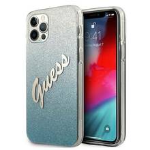 Telefoniümbris Guess GUHCP12MPCUGLSBL Glitter Gradient Script, Apple iPhone 12/12 Pro, sinine/helesinine