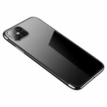 Clear Color TPU silikoonümbris metallraamiga, Samsung Galaxy S22 Plus, must