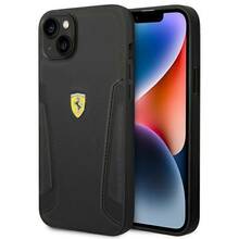 Telefoniümbris Ferrari FEHCP14MRBUK Leather Stamp Sides, Apple iPhone 14 Plus, must