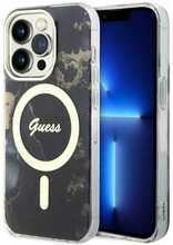 Telefoniümbris Guess Golden Marble MagSafe GUHMP14XHTMRSK, Apple iPhone 14 Pro Max, must
