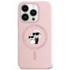 Telefoniümbris Karl Lagerfeld Silicone Karl & Choupette Ring Mag, Apple iPhone 15 Pro Max, roosa