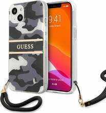 Telefoniümbris Guess GUHCP13SKCABBK Camo Strap Hard Case, Apple iPhone 13 mini, must