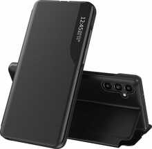 Hurtel Eco Leather View ümbris, Samsung Galaxy A14, must