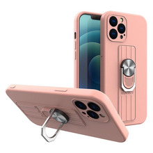 Ring silikoonümbris sõrmuse ja alusega, Apple iPhone XS Max, roosa