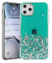 Silikoonümbris Fusion Accessories Glue Glitter, Apple iPhone 13 Pro Max, roheline