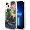 Telefoniümbris Guess GUHCP14SLFLSB Flower Liquid Glitter, Apple iPhone 14 6.1, sinine