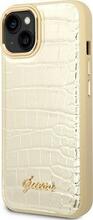 Telefoniümbris Guess GUHCP14MHGCRHD Croco Collection, iPhone 14 Plus / 15 Plus 6.7, kuldne
