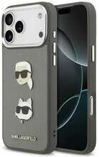 Karl Lagerfeld FW Grained Karl & Choupette Heads Pins & Logo ümbris, Apple iPhone 17 Pro Max, hall