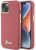 Telefoniümbris Guess Silicone Script Metal Logo & Frame GUHCP15SSMBSLM, Apple iPhone 15, punane