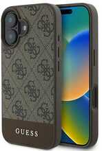 Telefoniümbris Guess GUHCP16MG4GLBR 4G Bottom Stripe, Apple iPhone 16 Plus 6.7, pruun