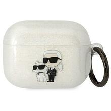 Kõrvaklappide ümbris Karl Lagerfeld KLAPHNKCTGT, Apple AirPods Pro, läbipaistev Gliter Karl&Choupette