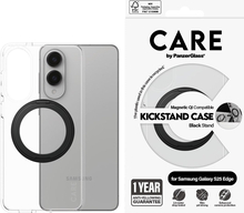 Telefoniümbris PanzerGlass CARE Feature Case, Samsung Galaxy S25 Edge, läbipaistev, must jalg, Qi ühilduv