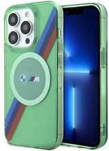 Telefoniümbris BMW M Tricolor Stripes MagSafe BMHMP15LHDTN, Apple iPhone 15 Pro, roheline