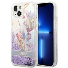 Telefoniümbris Guess GUHCP14MLFLSU Flower Liquid Glitter, Apple iPhone 14 Plus, lilla