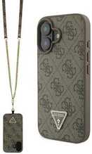 Telefoniümbris Guess Leather Metal Logo Strass Crossbody GUHCP16SP4TDSCPW, Apple iPhone 16, pruun