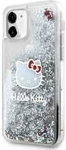 Telefoniümbris Hello Kitty Liquid Glitter Charms Kitty Head HKHCN61LIKHET, Apple iPhone 11/XR, hõbedane